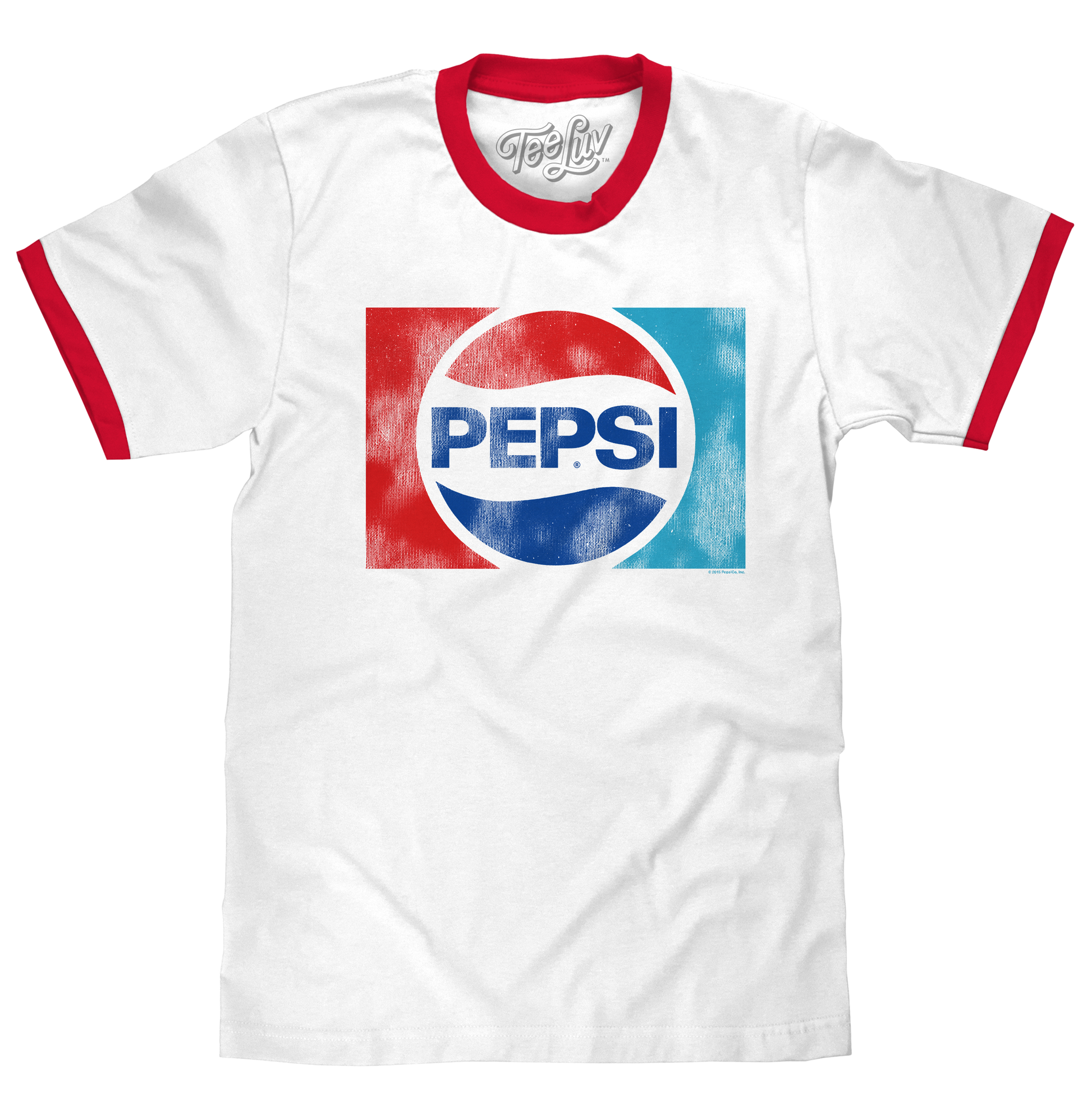 Pepsi Ringer Mens T Shirt Officially Licensed White and Red