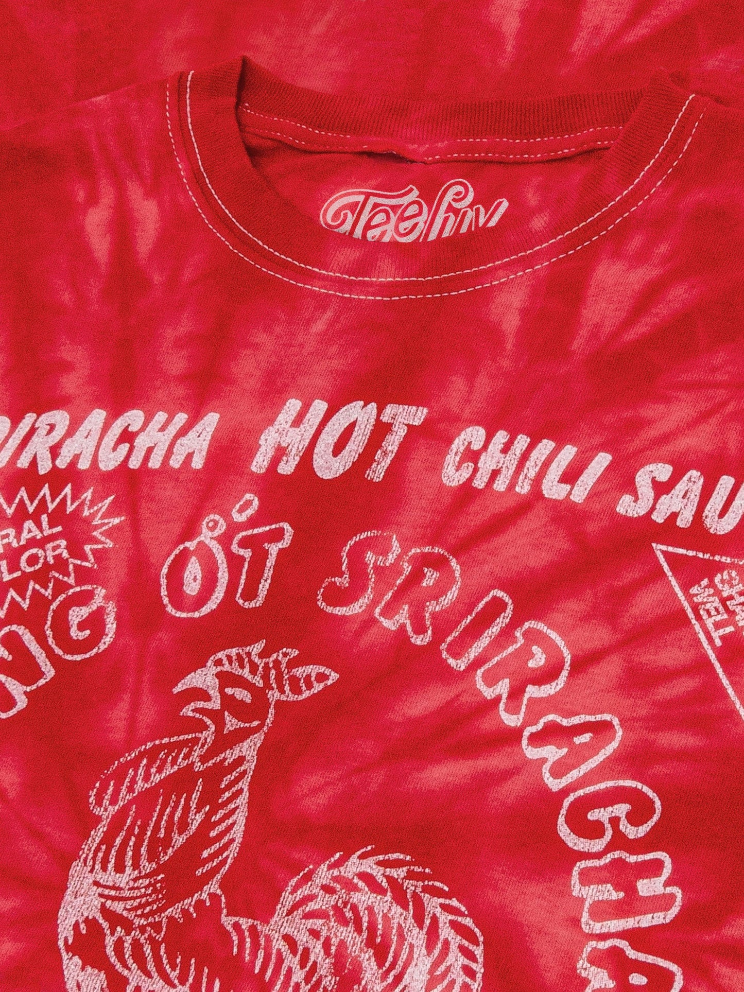 Faded Tuong Ot Sriracha Tie Dye Mens T Shirt Officially Licensed Spider Red