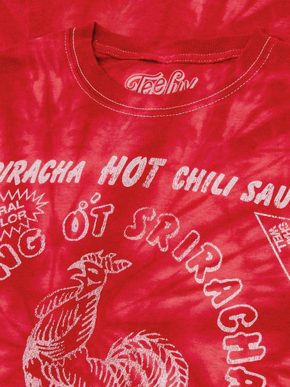 Faded Tuong Ot Sriracha Tie Dye Mens T Shirt Officially Licensed Spider Red