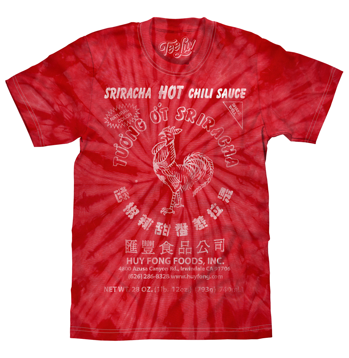 Faded Tuong Ot Sriracha Tie Dye Mens T Shirt Officially Licensed Spider Red