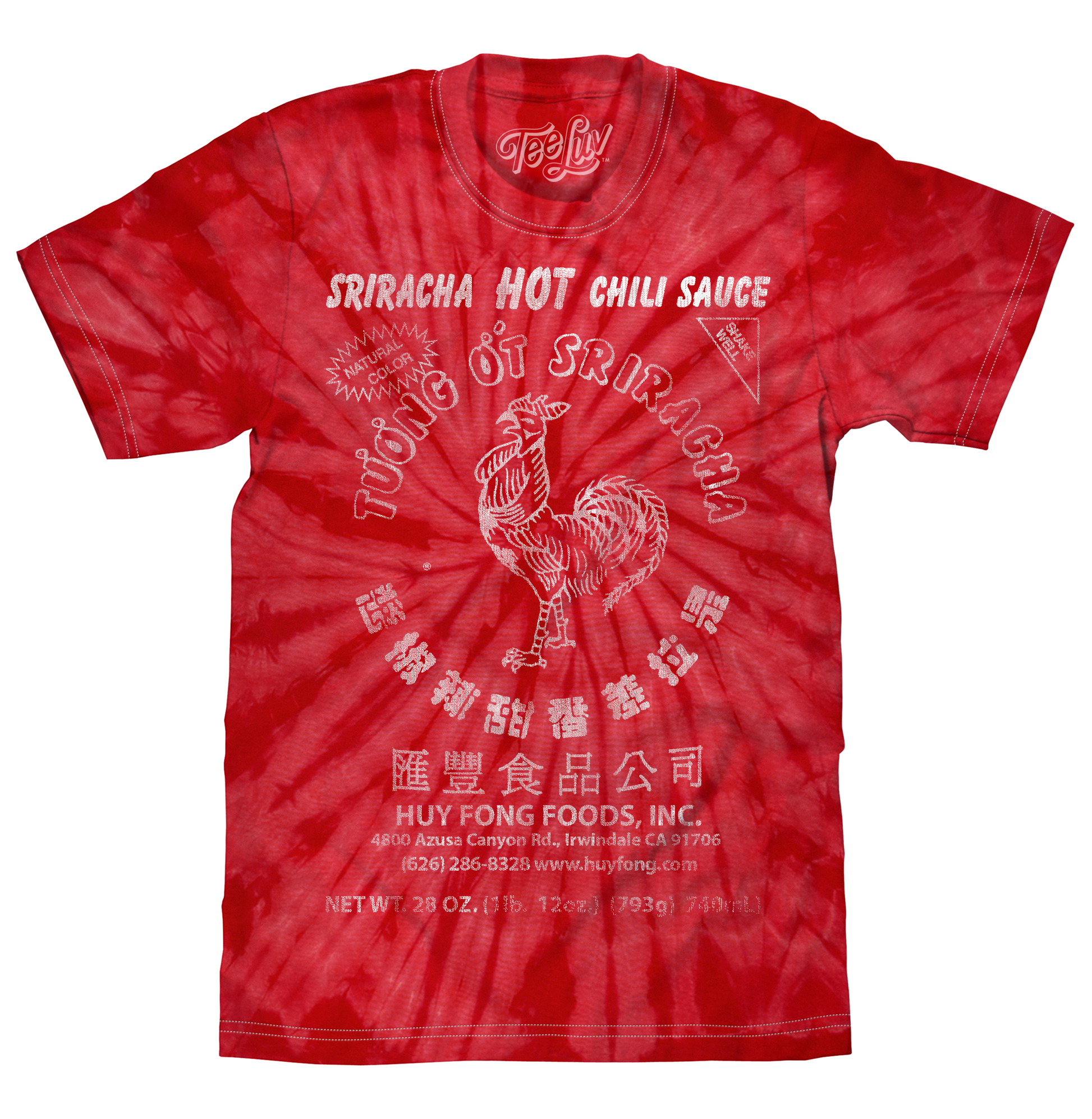 Faded Tuong Ot Sriracha Tie Dye Mens T Shirt Officially Licensed Spider Red