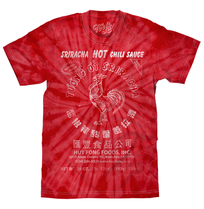 Faded Tuong Ot Sriracha Tie Dye Mens T Shirt Officially Licensed Spider Red