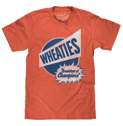 Wheaties Breakfast of Champions Mens T Shirt Officially Licensed Orange