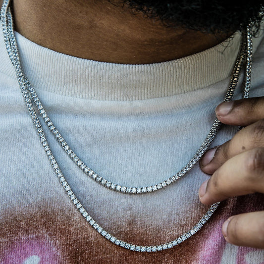 2.5mm Tennis Necklace - Silver Polished