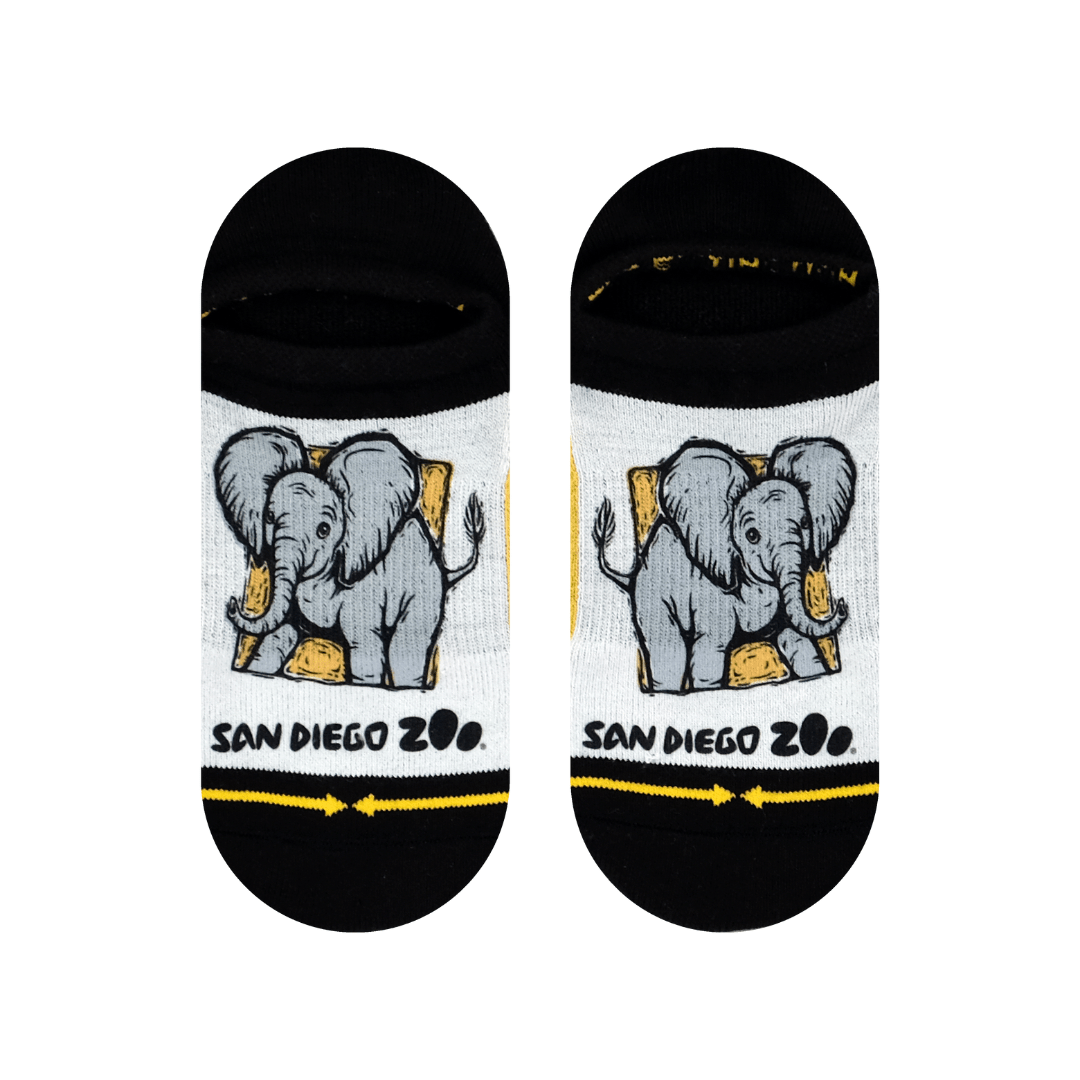 Baby Elephant Adult No Show Socks With Art By San Diego Zoo