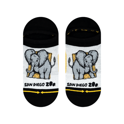 Baby Elephant Adult No Show Socks With Art By San Diego Zoo