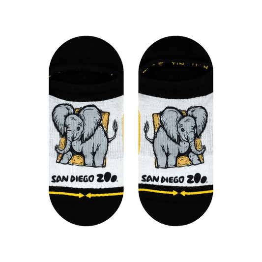 Baby Elephant Adult No Show Socks With Art By San Diego Zoo