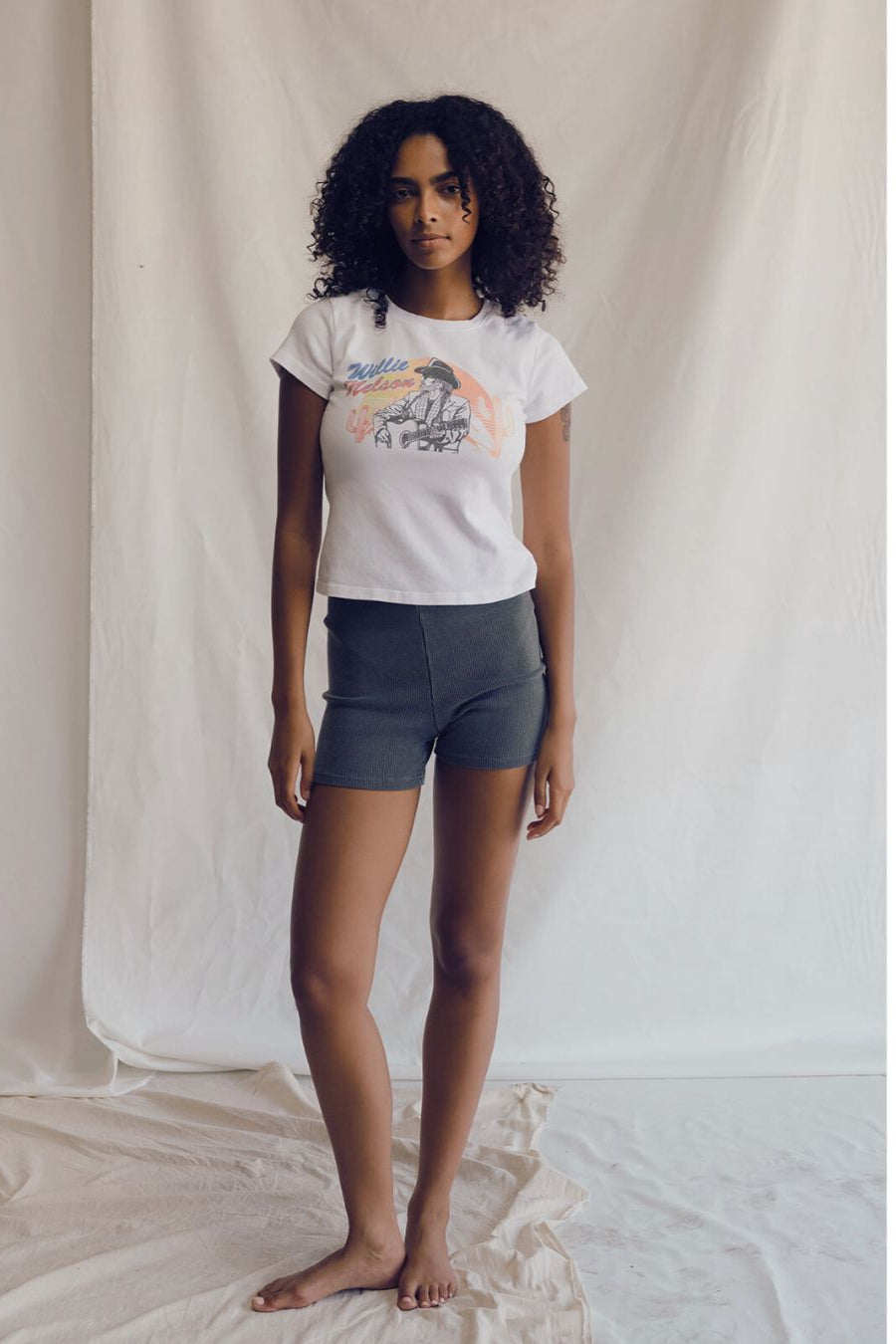 Willie Nelson Womens Tee Shirt White
