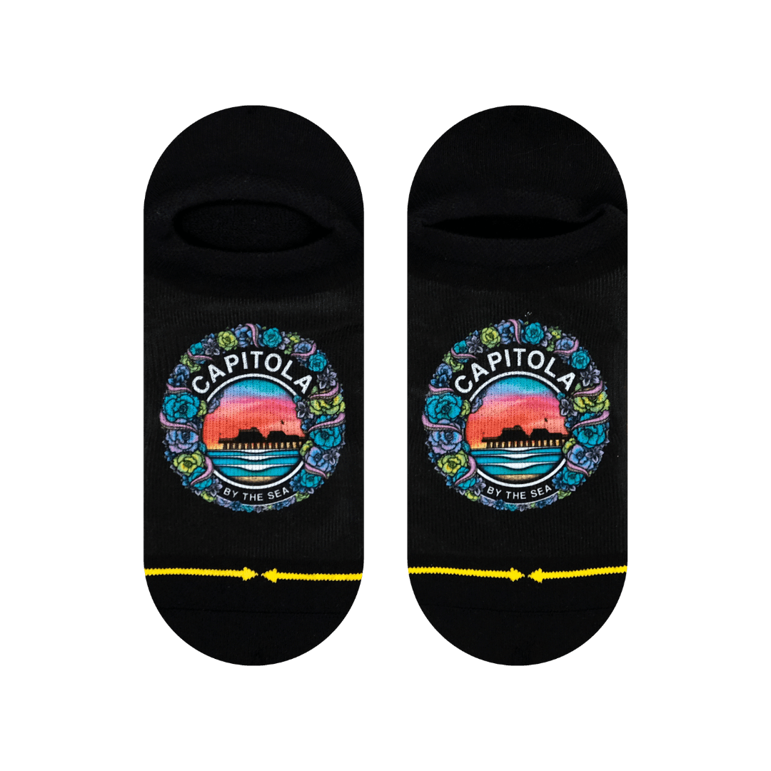 Slidertown Capitola Begonias Adult No Show Socks