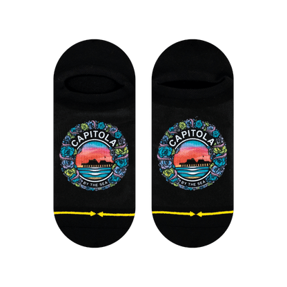 Slidertown Capitola Begonias Adult No Show Socks
