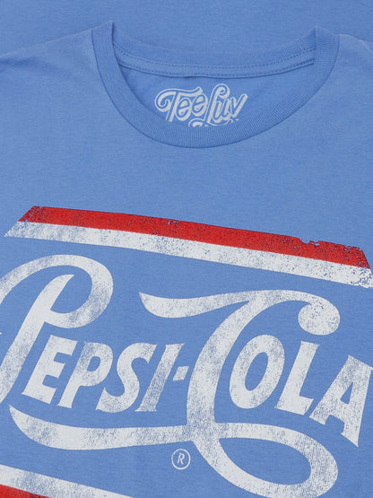 Pepsi Classic Script Mens T Shirt Officially Licensed Blue