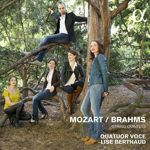 the album cover for Brahms / Mozart / Dayan / Quatuor Voce / Roubin - String Quartets