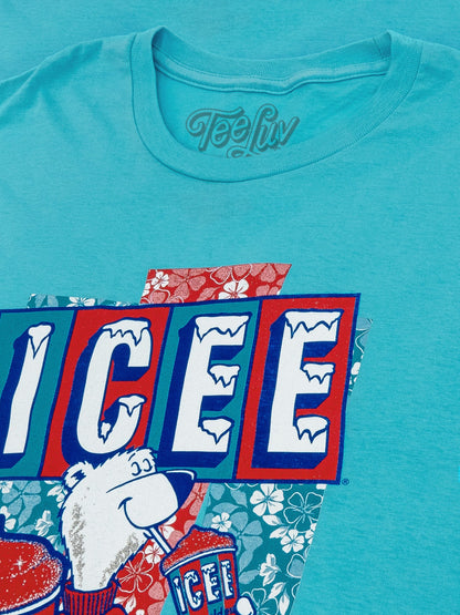 Hawaiian ICEE Polar Bear Mens T Shirt Officially Licensed Blue