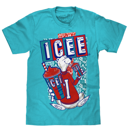 Hawaiian ICEE Polar Bear Mens T Shirt Officially Licensed Blue