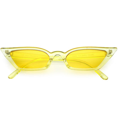 Retro Women's Translucent Thin Cat Eye Color Tone Sunglasses C663