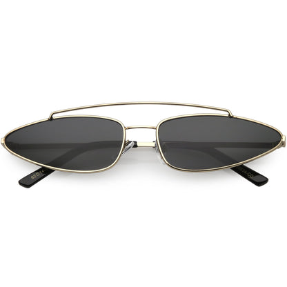 Retro 1990's Slim Triangle  Color Tone Flat Lens Sunglasses C725
