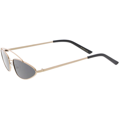 Retro 1990's Slim Triangle  Color Tone Flat Lens Sunglasses C725