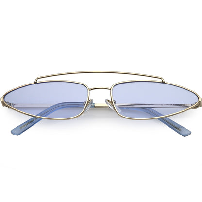 Retro 1990's Slim Triangle  Color Tone Flat Lens Sunglasses C725