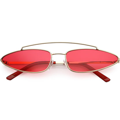 Retro 1990's Slim Triangle  Color Tone Flat Lens Sunglasses C725