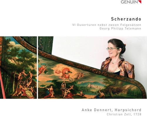 the album cover for Telemann / Dennert - Telemann: Scherzando - VI Overtures for Harpsichord