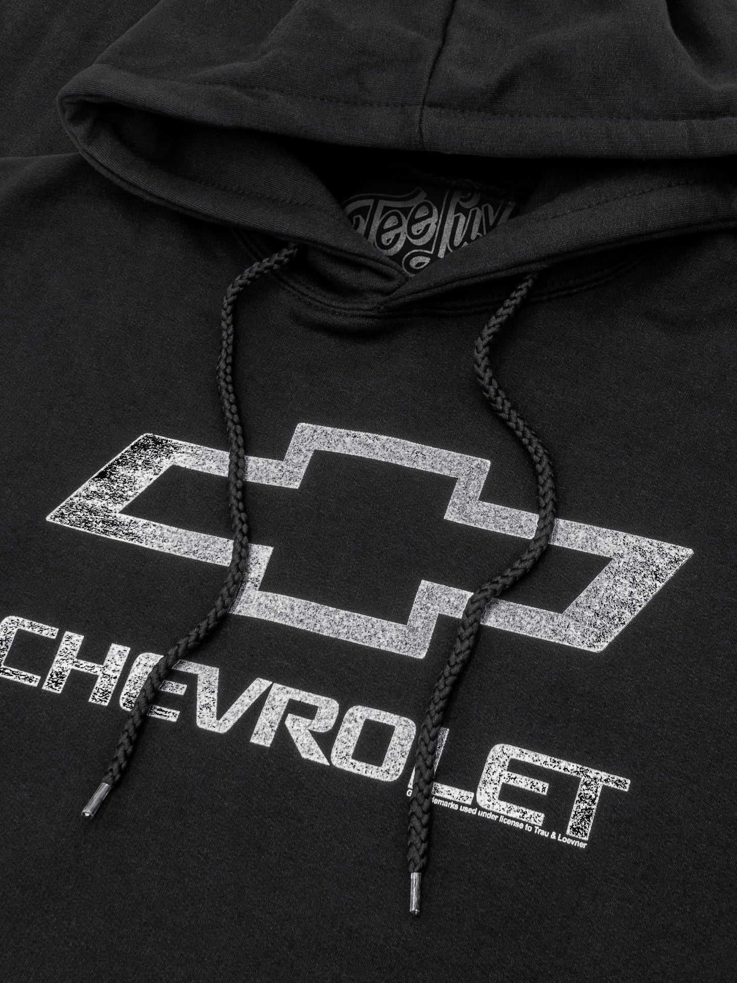Chevrolet Logo Pullover Hooded Fleece Sweatshirt Hoodie Officially Licensed - Black