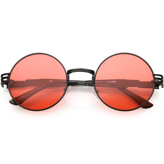 Vintage Steampunk Oversize Round Color Tone Sunglasses C664