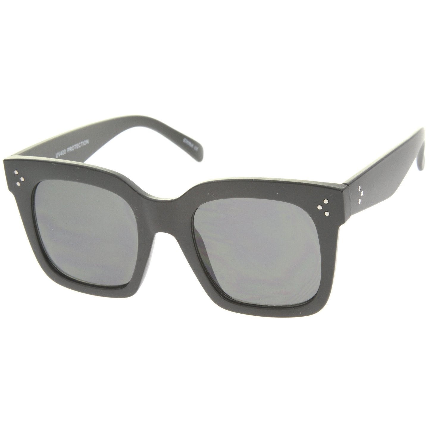 Bold Oversize Horned Rim Flat Lens Sunglasses A101