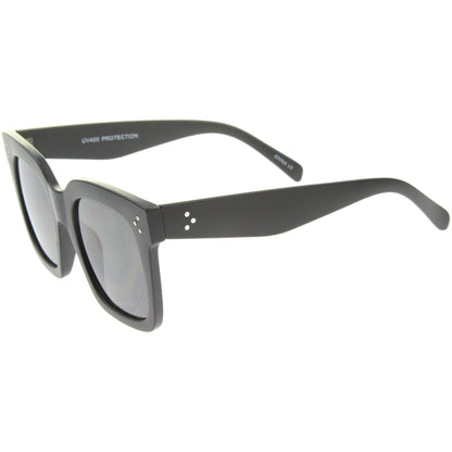 Bold Oversize Horned Rim Flat Lens Sunglasses A101