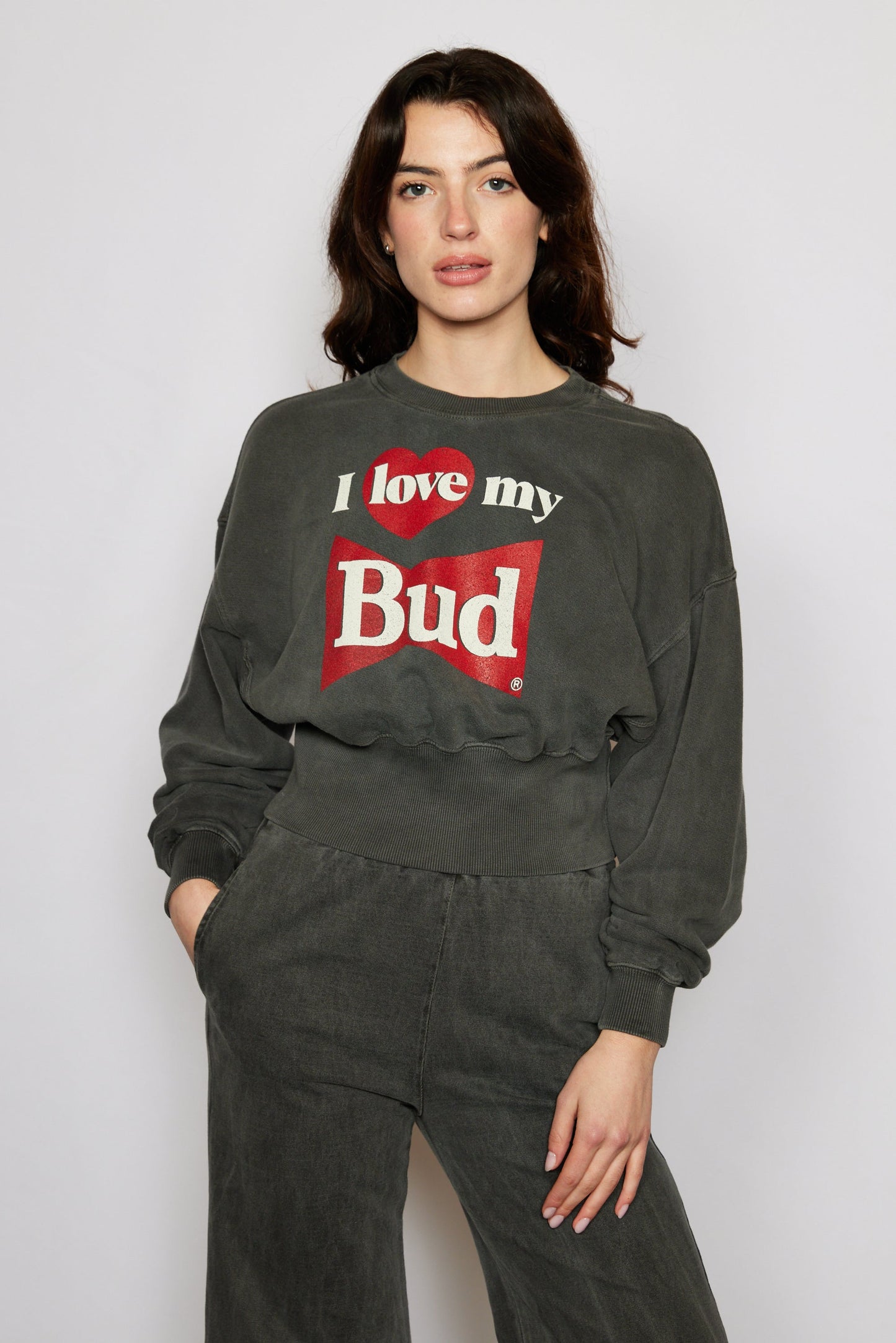 Budweiser I Love My Bud Womens Sweatshirt Vintage Black