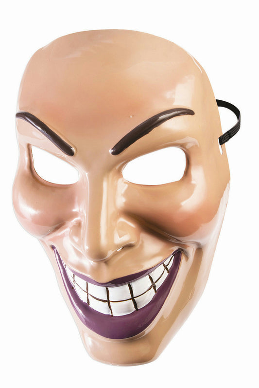 Male Evil Grin Mask Purge Half Costume Accessory PVC Mans Revenge Smile