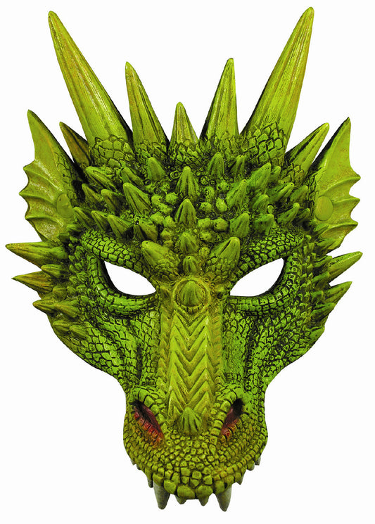 New Green Dragon Adult Dinosaur Latex Half Mask 79488