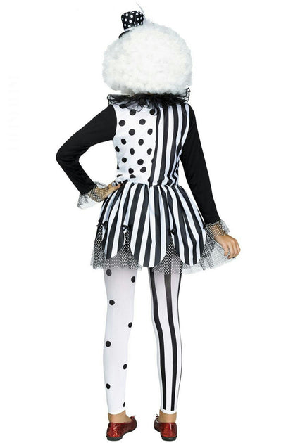 Black White Girls Killer Clown Costume Child
