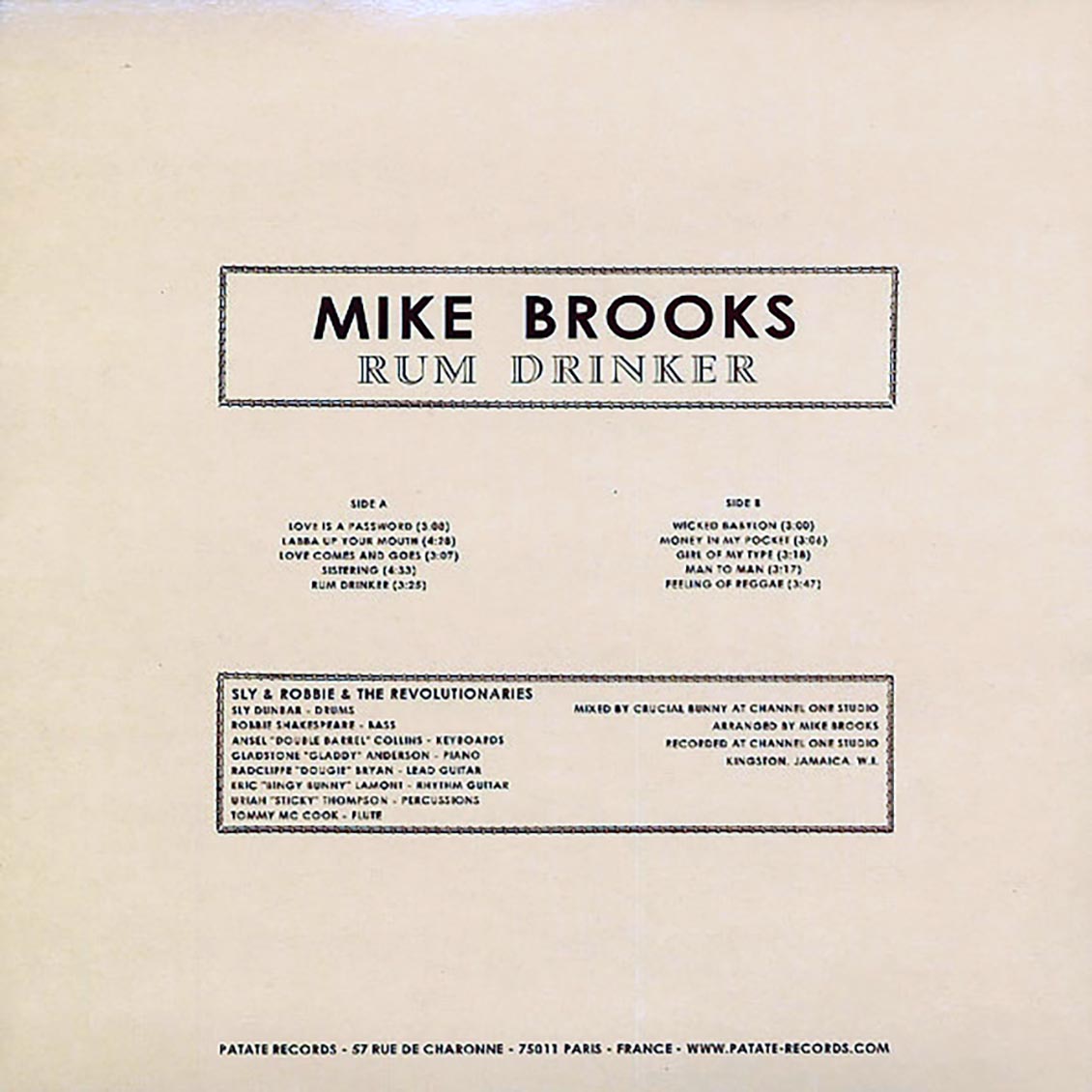Mike Brooks - Rum Drinker Vinyl Record