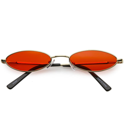 Slim Retro Throwback 1990's Color Tone Oval Sunglasses C722