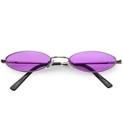 Slim Retro Throwback 1990's Color Tone Oval Sunglasses C722