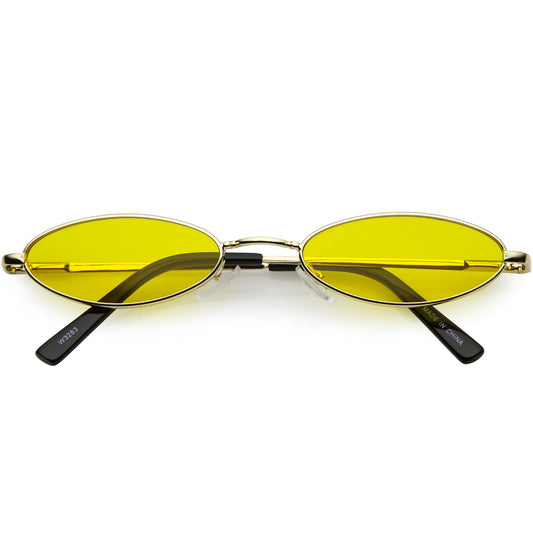 Slim Retro Throwback 1990's Color Tone Oval Sunglasses C722