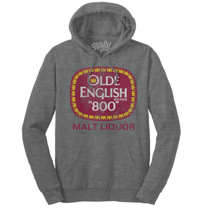 Olde English 800 Malt Liquor Hooded Sweatshirt Hoodie Officially Licensed - Oxford Gray