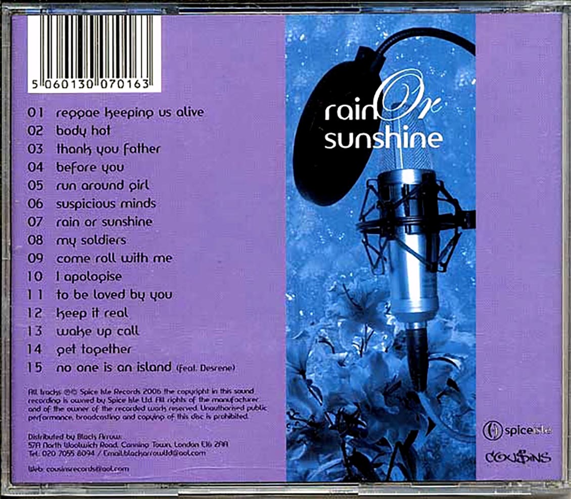 Colin B - Rain Or Sunshine Music CD