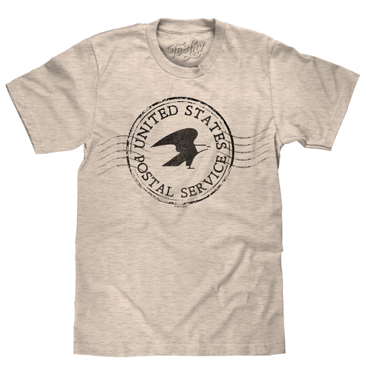 USPS Postmark Mens T Shirt Officially Licensed Oatmeal