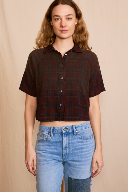 Grateful Dead Bertha Cut Off Flannel Tee Shirt Red