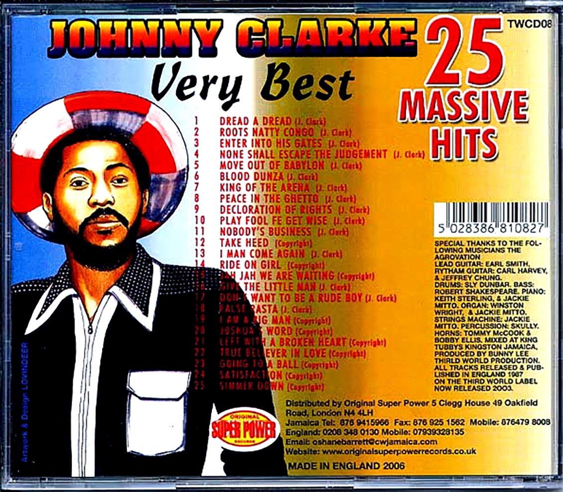 Johnny Clarke - Very Best: 25 Massive Hits (25 tracks) Music CD