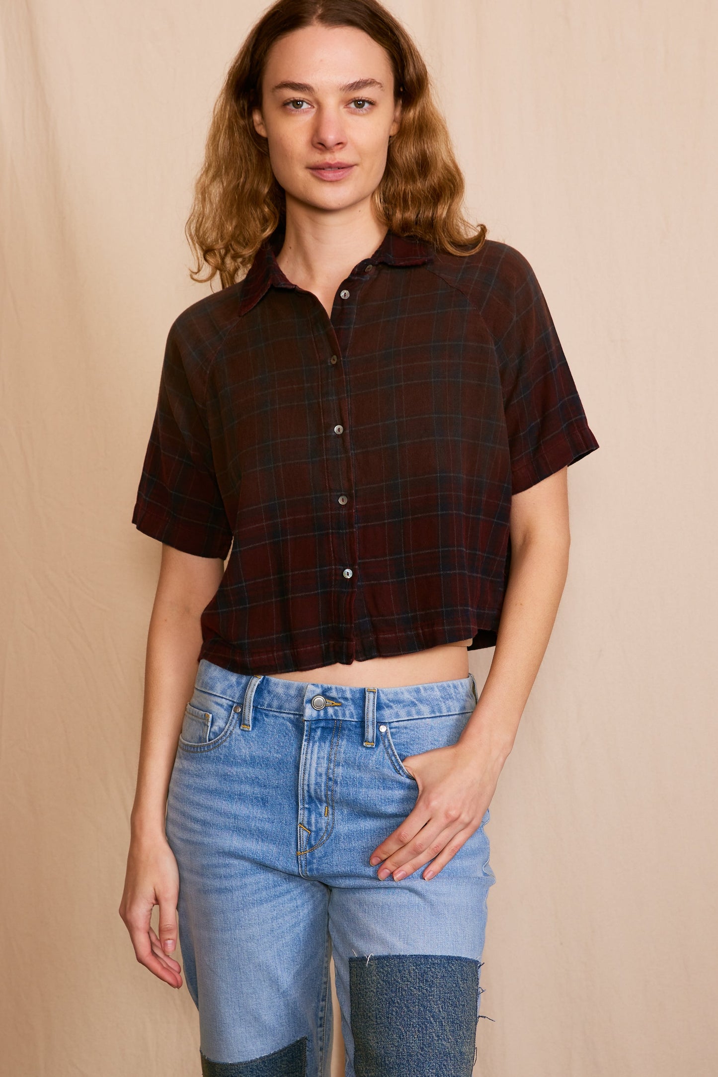 Grateful Dead Bertha Cut Off Flannel Tee Shirt Red