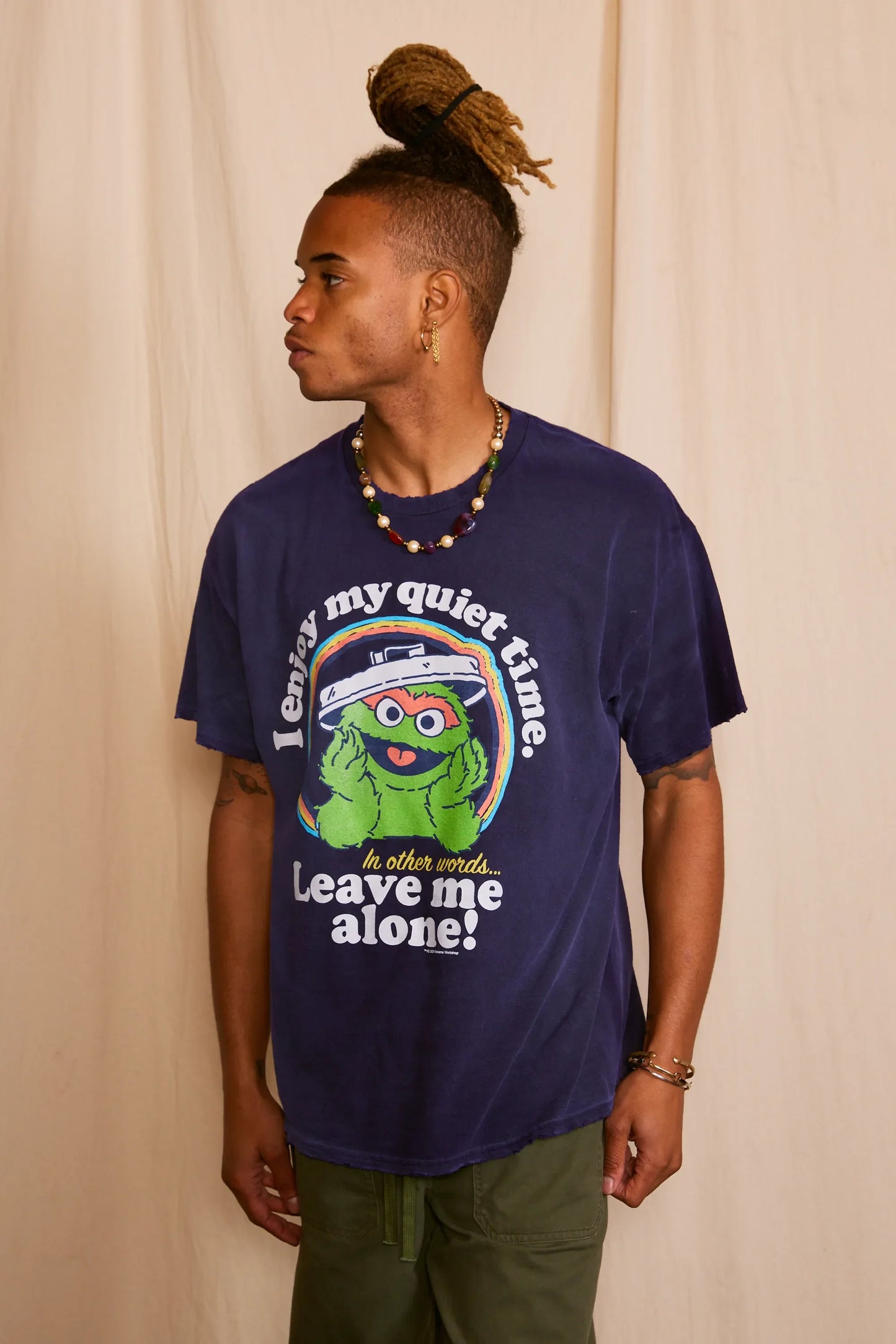 Anti-Social Oscar The Grouch Sesame Street Oversized Mens Tee Shirt