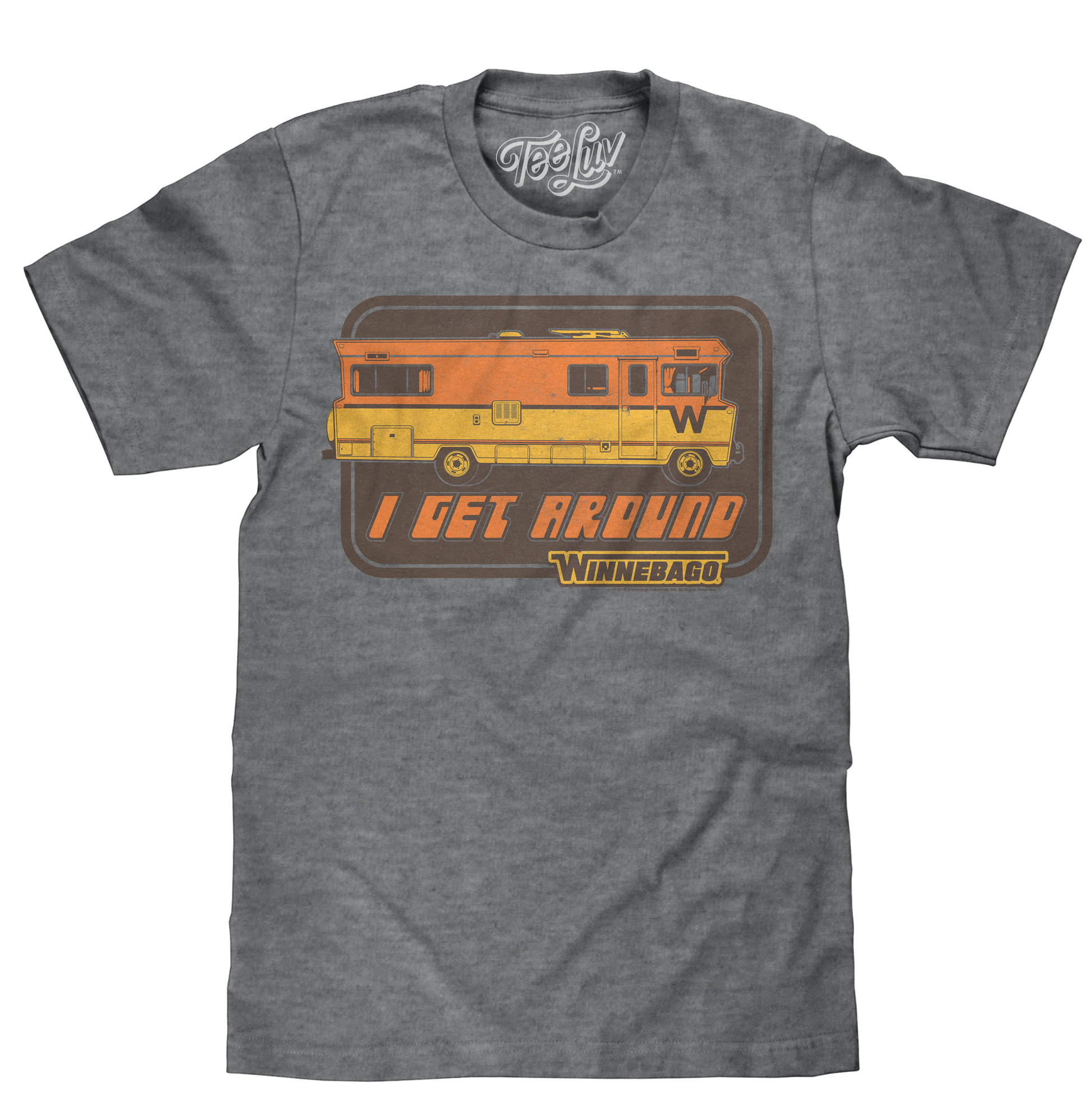 Winnebago "I Get Around" Mens T Shirt Officially Licensed Gray