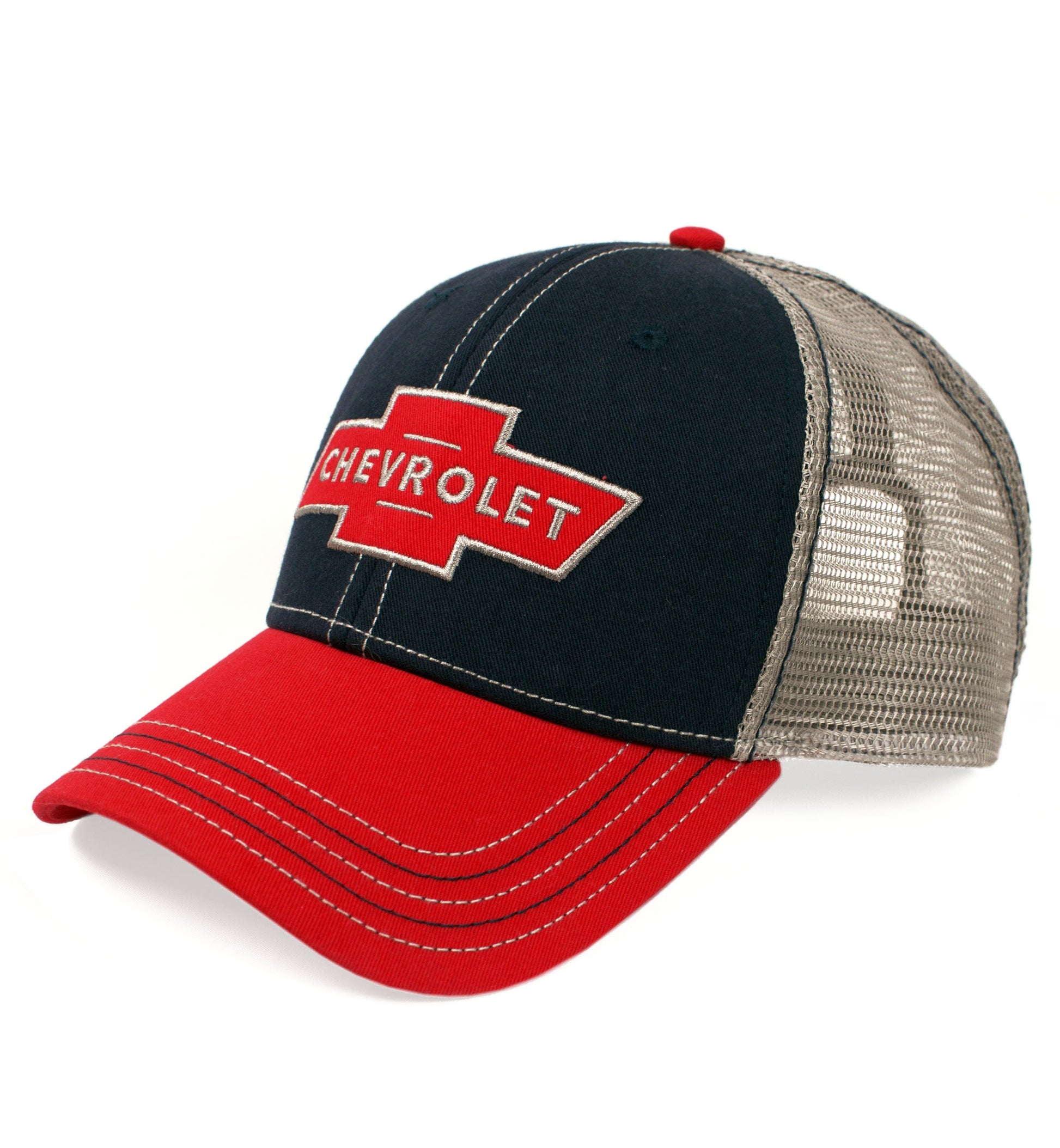 Chevy Red Logo Patch Hat Officially Licensed - Black and Red