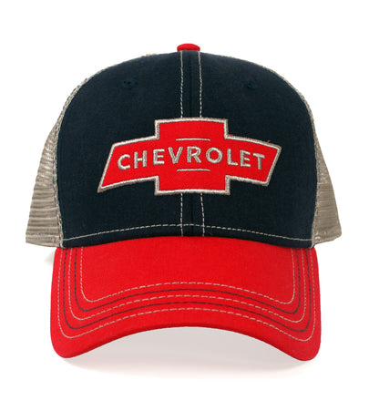 Chevy Red Logo Patch Hat Officially Licensed - Black and Red
