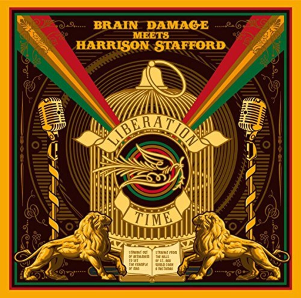 the album cover for Brain Damage Meets Harrison Stafford - Liberation Time