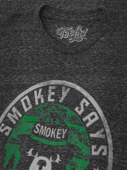 Smokey Says "Keep it Green, Prevent Wildfires" Mens T Shirt Officially Licensed Gray