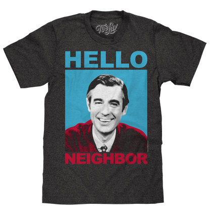 Mister Rogers "Hello Neighbor" Mens T Shirt Officially Licensed Gray