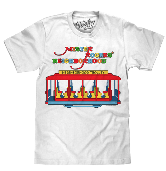 Mister Rogers' Neighborhood Trolley Logo T-Shirt - White